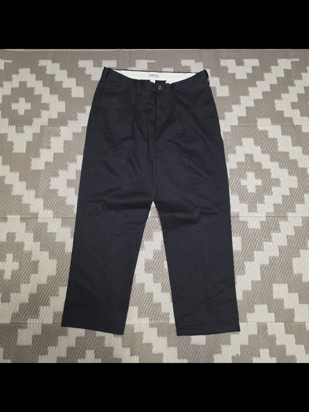 Lands' End Men's Black Pleated Chino Pants - Size 34 Traditional Fit